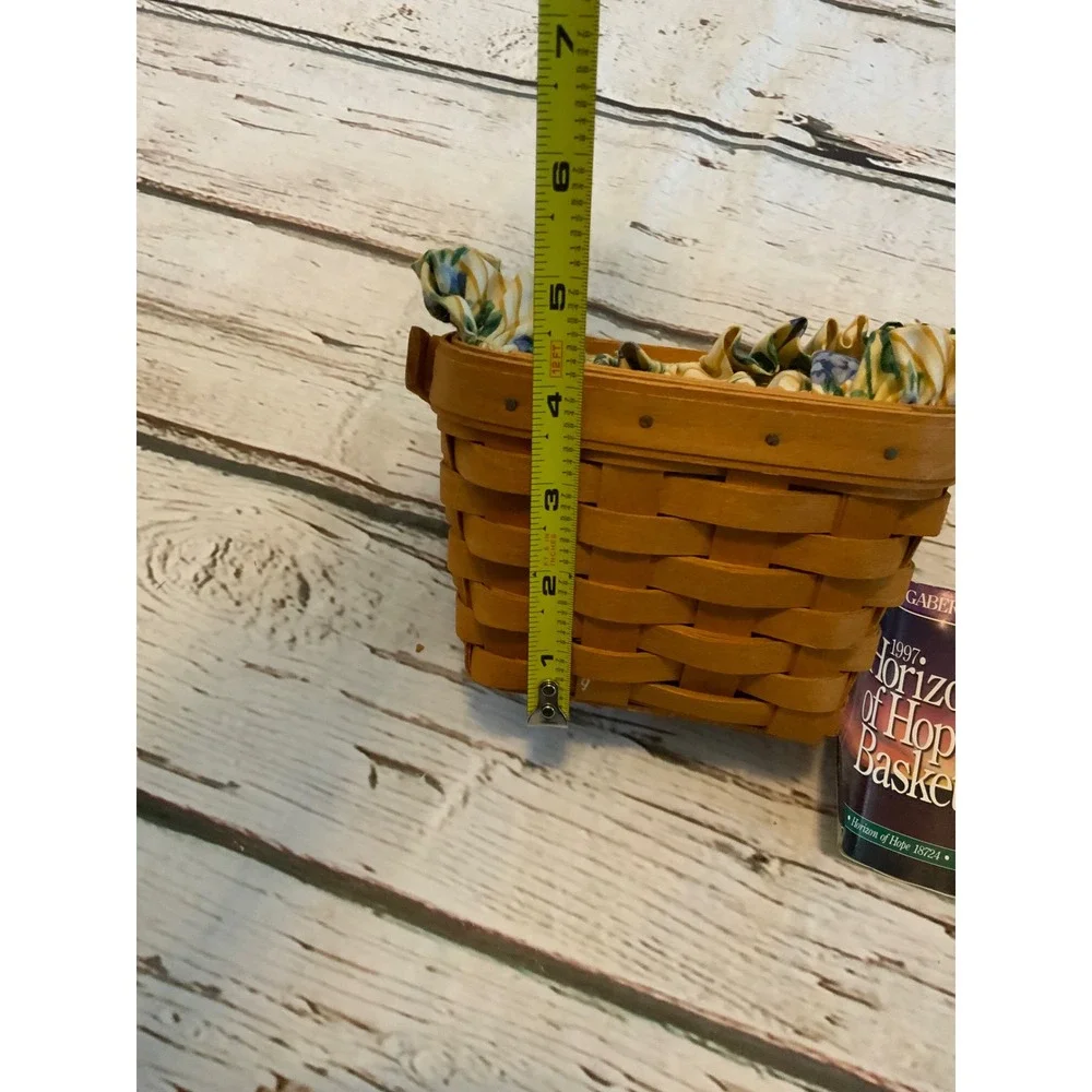 Longaberger 1997 Horizon of Hope Basket Liner Protector Handwoven Wood Small